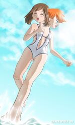  conjoined haruka_(pokemon) kasumi_(pokemon) pokemon swimsuit what 