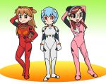  ayanami_rei blue_hair doraemon fujiko_f_fujio_(style) glasses makinami_mari_illustrious multiple_girls neon_genesis_evangelion parody plugsuit rebuild_of_evangelion red_eyes shikinami_asuka_langley souryuu_asuka_langley style_parody twintails ueyama_michirou 