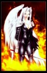  bodysuit long_hair sephiroth sword white_hair wings 