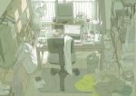  bag bottle box caliper cd cd_case chair computer computer_mouse fan laptop messy_room muted_color napkin no_humans office_chair original paint_roller paper pillow printer shirt shoes sneakers table tagme television tomioka_jirou trash_can 