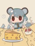 animal_ears bamboo basket cheese clock domaso fork grey_hair jewelry knife mouse mouse_ears nazrin necklace red_eyes saliva symbol-shaped_pupils touhou 