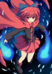  1girl bow cape cross_(crossryou) hair_bow red_eyes redhead sekibanki short_hair solo touhou 