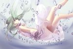  1girl bubble dress falling green_eyes green_hair hatsune_miku highres hitomi95 long_hair solo vocaloid 