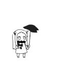  1girl airplane commentary_request covered_mouth dress holding holding_umbrella horns kantai_collection lineart long_hair mittens northern_ocean_hime shinkaisei-kan simple_background solo white_background yuzuki_gao 