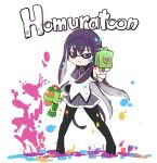  1girl akemi_homura black_hair hairband long_hair magical_girl mahou_shoujo_madoka_magica parody ribbon samidare skirt solo splatoon squid super_soaker tagme tentacle_hair tentacles 