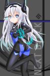  +_+ 1girl blue_eyes bodysuit character_name highres langley1000 long_hair neptune_(series) next_black noire shin_jigen_game_neptune_vii skin_tight twintails white_hair 