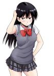  1girl black_hair hidekawa_kenshin kuroki_yuiko kyou_no_yuiko-san long_hair school_uniform skirt solo 