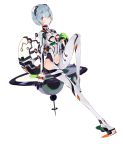  1girl adapted_costume ayanami_rei blue_hair highres hip_vent looking_at_viewer nangcha navel navel_cutout neon_genesis_evangelion plugsuit red_eyes short_hair simple_background solo underboob_cutout white_background 