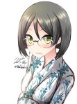  1girl black_hair glasses highres japanese_clothes kantai_collection kirishima_(kantai_collection) nekobaka short_hair solo 