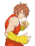  1boy brown_hair cosplay fighting_stance final_fight gai_(final_fight) male_focus muscle ninja short_hair solo tagme violet_eyes yamamiya_hiroshi 