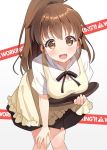  1girl apron bent_over brown_hair looking_at_viewer ponytail skirt taneshima_popura waitress working!! 