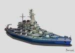  absurdres battleship bernard_(artist) highres ship signature tagme us_navy uss_north_carolina_(bb-55) warship world_of_warships 