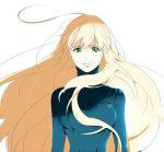  1girl aldnoah.zero amy26 asseylum_vers_allusia blonde_hair bodysuit frown green_eyes long_hair upset 