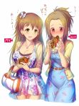  2girls eating food idolmaster idolmaster_cinderella_girls kara_(color) multiple_girls 