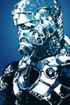  1boy armor blue deadman3104 gradient helmet male_focus monochrome original polka_dot polka_dot_background respirator sketch upper_body 