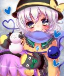  hat hat_ribbon heart heart-shaped_pupils heart_of_string komeiji_koishi komeiji_satori matasabuyarou mittens ribbon scarf symbol-shaped_pupils third_eye touhou winter_clothes 