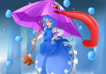  blue_hair do_ramēru heterochromia karakasa_obake multiple_girls red_eyes short_hair tatara_kogasa tongue touhou umbrella 