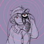  1girl eyeball hairband heart komeiji_satori maruhachi_(maruhachi_record) monochrome red_eyes short_hair smile solo third_eye touhou 