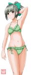  1girl bikini bow green_bikini green_bow highres kantai_collection swimsuit yano_toshinori yuubari_(kantai_collection) 