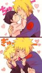  1girl 2boys alternate_costume black_hair blonde_hair blush brother_and_sister facial_mark family grandfather_and_granddaughter grandfather_and_grandson heart multiple_boys namikaze_minato naruto siblings uzumaki_boruto uzumaki_himawari 