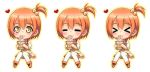  &gt;_&lt; 1girl =_= bail chibi chopsticks expressions food heart hoshizora_rin love_live!_school_idol_project orange_hair ramen short_hair side_ponytail smile yellow_eyes 
