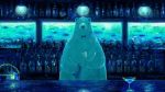  aqua bar bartender basket bear blue bottle bowtie drinking_glass fish fish_tank holding lamp looking_at_viewer no_humans nomiya_(no_38) original polar_bear standing 