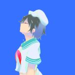  1girl black_hair closed_eyes hat murasa_minamitsu neckerchief profile sailor sailor_hat short_hair sisikuku solo tears touhou 