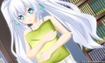  artist_name black_heart blue_eyes choujigen_game_neptune earrings highres jewelry keenh neptune_(series) pillow pillow_hug symbol-shaped_pupils watermark white_hair 