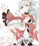  1girl brooch frills green_eyes jewelry lailah_(tales) long_hair negi_(loveyr) payot skirt smile solo tales_of_(series) tales_of_zestiria tiara white_background white_hair 