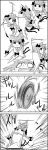  0_0 1girl 4koma animal_ears bell bell_collar braid cat_ears cat_tail collar comic daiyousei dress fairy_wings hair_ribbon highres kaenbyou_rin monochrome multiple_tails open_mouth pointy_ears ribbon rolling side_ponytail smile spinning tail tani_takeshi touhou translation_request twin_braids wings yukkuri_shiteitte_ne 