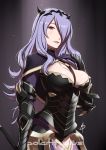  armor breasts camilla_(fire_emblem_if) cleavage daniel_macgregor fire_emblem fire_emblem_if hair_over_one_eye hairband highres long_hair purple_hair violet_eyes 