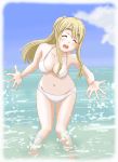  1girl bikini blonde_hair closed_eyes highres k-on! kamosikayasyamoji kotobuki_tsumugi long_hair standing swimsuit 