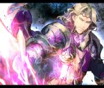  1boy armor blonde_hair curly_hair fire_emblem fire_emblem_if hair_ornament marx_(fire_emblem_if) nanosuke solo sword weapon 