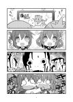  4koma comic gerotan highres ikazuchi_(kantai_collection) inazuma_(kantai_collection) kantai_collection monochrome translation_request 