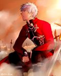  1boy archer fate/stay_night fate_(series) field_of_blades niu_illuminator solo white_hair 