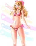  1girl absurdres bikini blonde_hair blue_eyes highres long_hair miharin pokemon pokemon_(game) pokemon_xy serena_(pokemon) swimsuit 