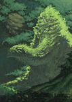  dragon fantasy forest gouache gouache_(medium) green highres nature no_humans original scenery traditional_media turtle 