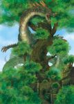  dragon fantasy michii_yuuki monster original ruins tree 