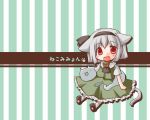  cat_ears futami_yayoi grey_hair hitodama konpaku_youmu konpaku_youmu_(ghost) myon myon_(phrase) red_eyes short_hair tail touhou wallpaper 