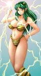  bikini green_hair horns huge_breasts lum swimsuit youhei_kozou 