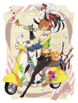  bagpipe bagpipes belt beltskirt bird bow brooch brown_hair butterfly cat chicken dalmatian dog ebira flower frills gathers glasses gloves hooves instrument jewelry keyboard keyboard_(instrument) keychain minotaur motor_vehicle neck_ruff original pink_eyes posing rooster ruffles scooter short_hair smile solo tambourine town_musicians_of_bremen trumpet vehicle vest vines 