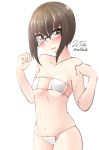  1girl bikini brown_eyes brown_hair glasses kantai_collection nekobaka short_hair standing swimsuit taihou_(kantai_collection) 