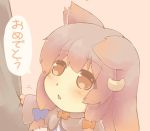  1girl animal_ears blue_ribbon cat_ears chibi commentary_request crescent crescent_hair_ornament hair_ornament hair_ribbon hazuki_ruu kemonomimi_mode long_hair long_sleeves open_mouth patchouli_knowledge purple_hair red_ribbon ribbon shirt_tug touhou translation_request tress_ribbon 