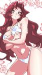  1girl bikini gaihan_umeboshi_mitchell long_hair original red_eyes redhead standing swimsuit 