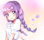  aikatsu! blush braids dress hikami_sumire long_hair purple_eyes violet_hair 