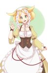  1girl alternate_costume bel_(pokemon) blonde_hair blush drawfag green_eyes headpiece highres open_mouth pokemon pokemon_(game) pokemon_bw short_hair solo 