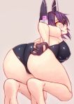  1girl and ass blush fingerless_gloves gloves kantai_collection one-piece_swimsuit short_hair solo swimsuit tagme tenryuu_(kantai_collection) 