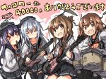  &gt;_&lt; 4girls akatsuki_(kantai_collection) black_legwear blue_hair brown_eyes brown_hair closed_eyes cymbals darkside drum drum_set drumsticks fang folded_ponytail guitar hair_ornament hairclip hat hibiki_(kantai_collection) ikazuchi_(kantai_collection) inazuma_(kantai_collection) instrument kantai_collection long_hair looking_at_viewer multiple_girls neckerchief open_mouth school_uniform serafuku short_hair silver_hair sketch skirt smile thigh-highs translation_request 