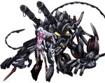  1girl gun horns kantai_collection machine_gun machinery mecha_musume murakumo_(kantai_collection) ogawa_shou pale_skin shinkaisei-kan simple_background tagme torn_clothes turret weapon white_background white_hair yellow_eyes 