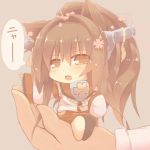  1girl :3 cat_ears chibi hazuki_ruu looking_at_viewer minigirl original outstreched_hand tagme translation_request 